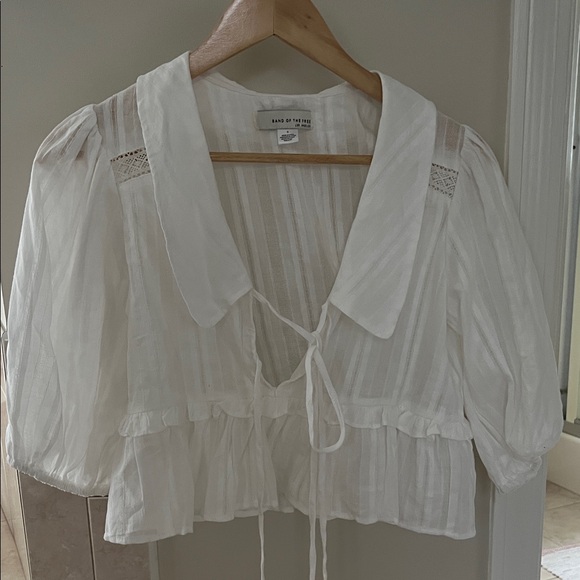 White Ruffled Women's Top - Picture 4 of 4
